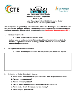 Student Business Plan Template - Outline