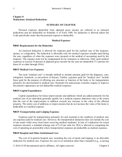 Chapter 8 Deductions: Itemized Deductions
