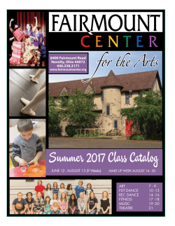 Sum e 2017 Cla Cat lo - Fairmount Center for the Arts