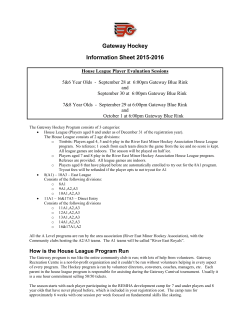 Gateway Hockey Program - House League