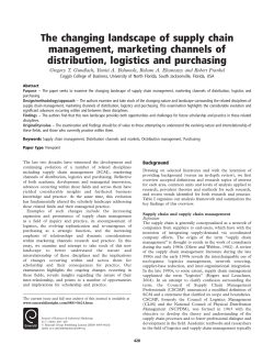 The changing landscape of supply chain management, marketing