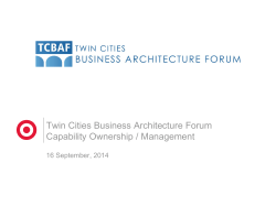 Business Capability Roles - the Twin Cities Business Architecture
