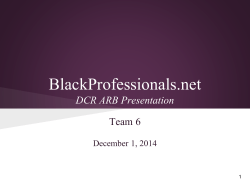 BlackProfessionals.net DCR ARB Presentation