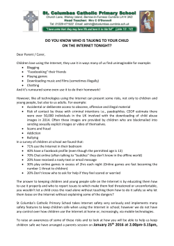 Internet Safety letter to parents - St Columba`s Catholic Primary School
