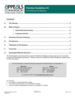Practice Guideline 4-The Hearing and Decision