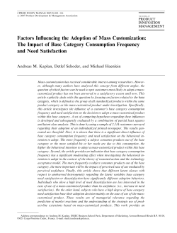 Factors Influencing the Adoption of Mass