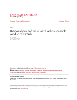 Rational choice and moral intent in the responsible conduct of