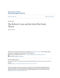 The Roberts Court and the End of the Entity Theory