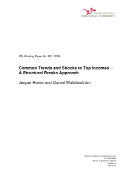 Common Trends and Shocks to Top Incomes A Structural Breaks