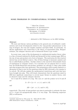 SOME PROBLEMS IN COMBINATORIAL