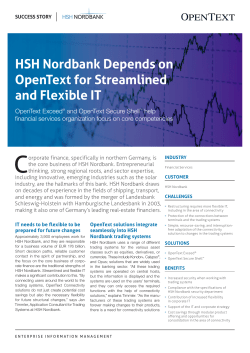 hsh nordbank depends on opentext for streamlined and flexible It