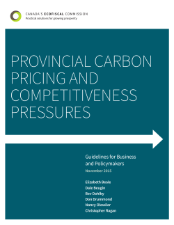 Provincial Carbon Pricing and Competitiveness Pressures