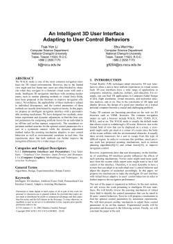 An Intelligent 3D User Interface Adapting to User Control Behaviors