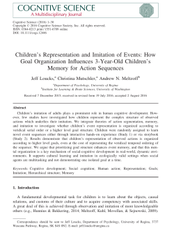 s Representation and Imitation of Events: How Goal Organization