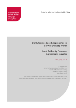 Do Outcomes Based Approaches to Service Delivery Work? Local
