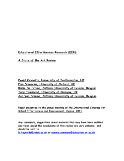 Educational Effectiveness Research (EER)