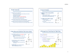 Graph Traversals A Search Problem A Non