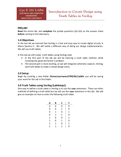 Introduction to Truth Tables, Logic Expressions and Circuit