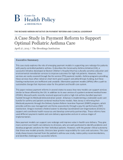 A Case Study in Payment Reform to Support Optimal Pediatric