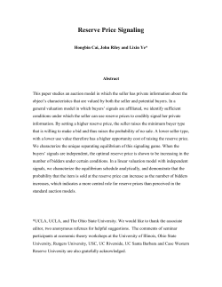 Reserve Price Signaling - The Ohio State University