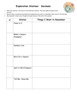 Exploration Stations: Decimals