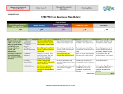 NFTE Written Business Plan Rubric