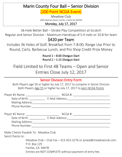 Marin County Four Ball &ndash; Senior Division Field Limited to First 48