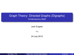 Graph Theory: Directed Graphs (Digraphs)