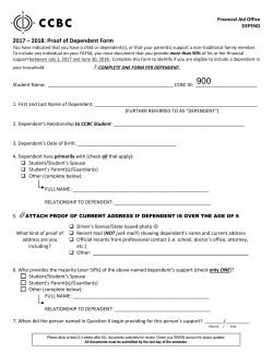 2017 &ndash; 2018: Proof of Dependent Form