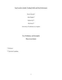 Top Executives Insider Trading Profits: Incentive Compensation or