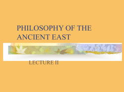 02. The philosophy of the ancient east