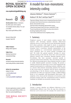 A model for non-monotonic intensity coding