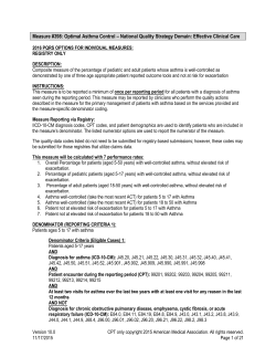 PQRS #398: Optimal Asthma Control