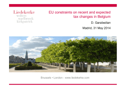 EU constraints on recent and expected tax changes in Belgium