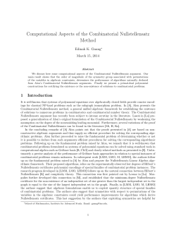 Computational Aspects of the Combinatorial Nullstellensatz Method
