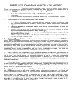 release, waiver of liability and assumption of risk