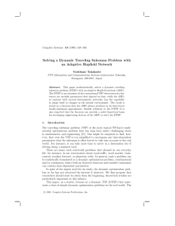 Solving a Dynamic Traveling Salesman Problem