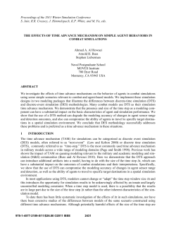 the effects of time advance mechanism on simple agent behaviors in