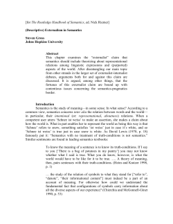 Descriptive Semantic Externalism