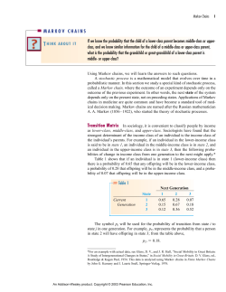 MARKOV CHAINS
