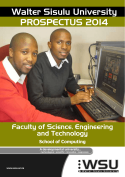 Computing prospectus - Walter Sisulu University