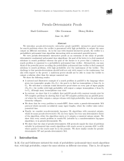 Pseudo-Deterministic Proofs - Electronic Colloquium on