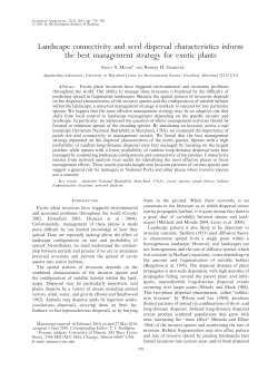 Landscape connectivity and seed dispersal characteristics inform