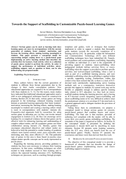 Towards the Support of Scaffolding in Customizable Puzzle