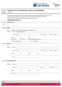 QLS and REIQ Contract for Commercial Land and
