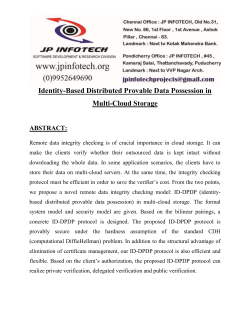 Identity-Based Distributed Provable Data Possession