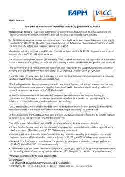 ADP funding - Federation of Automotive Products Manufacturers