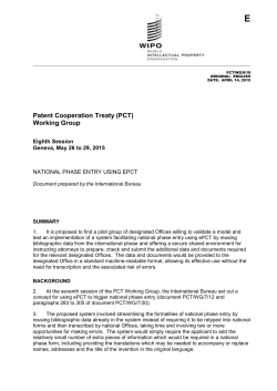 National Phase Entry using ePCT