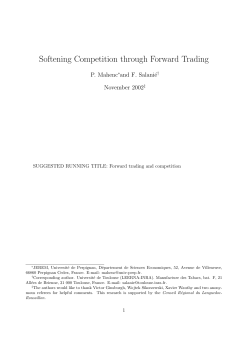 Softening Competition through Forward Trading