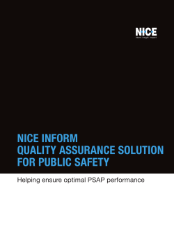 NICE INFORm QUALITy AssURANCE sOLUTION FOR PUBLIC